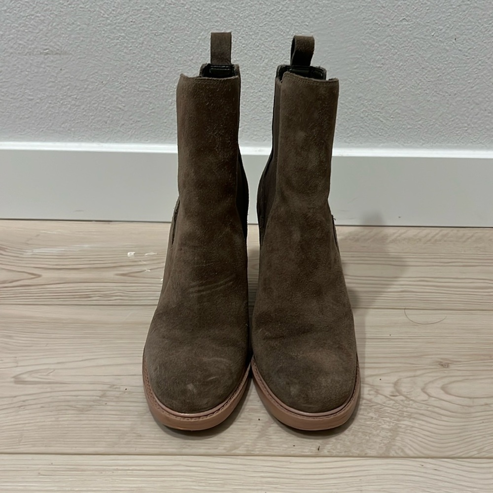 Marc Fisher Women's Harley Ankle Bootie - Olive Suede - Size 6.5